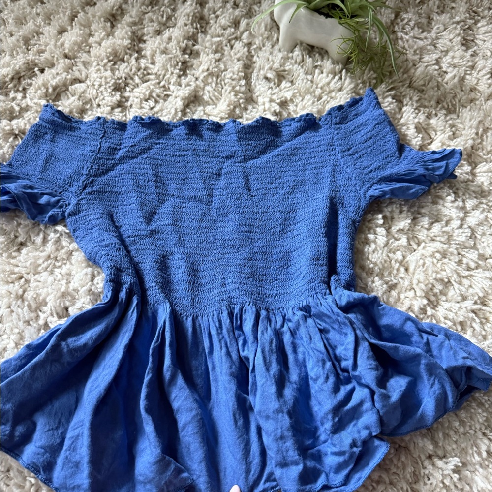 Vibrant Blue Off-Shoulder Top